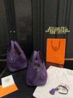 Hermes Cargo Tote Bag Iris Purple Classic And Sophisticated, Elevating Your Style - Image 12