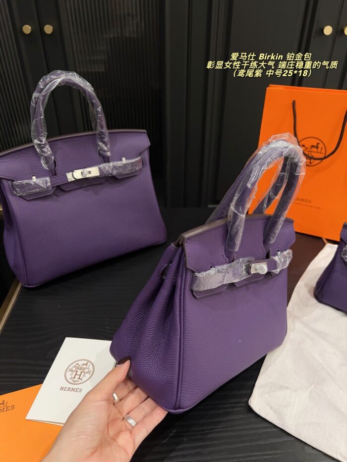 Hermès Birkin Platinum Bag Iris Purple Togo Silver Buckle Elegant And Sophisticated - Image 3