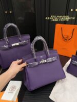 Hermès Birkin Platinum Bag Iris Purple Togo Silver Buckle Elegant And Sophisticated - Image 6