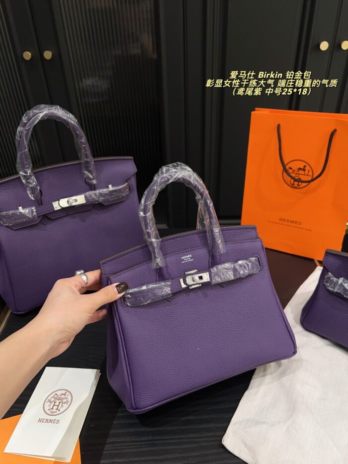 Hermès Birkin Platinum Bag Iris Purple Togo Silver Buckle Elegant And Sophisticated - Image 6