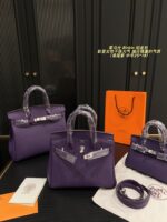 Hermès Birkin Platinum Bag Iris Purple Togo Silver Buckle Elegant And Sophisticated - Image 7