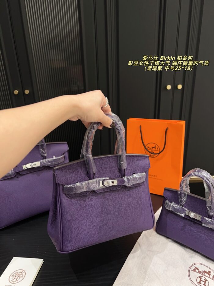 Hermès Birkin Platinum Bag Iris Purple Togo Silver Buckle Elegant And Sophisticated - Image 8