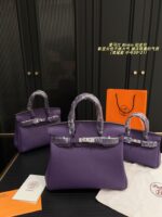 Hermès Birkin Platinum Bag Iris Purple Togo Silver Buckle Elegant And Sophisticated - Image 11