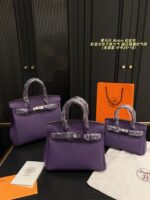Hermès Birkin Platinum Bag Iris Purple Togo Silver Buckle Elegant And Sophisticated - Image 12