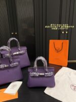 Hermès Birkin Platinum Bag Iris Purple Togo Silver Buckle Elegant And Sophisticated - Image 13
