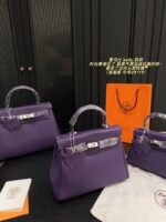 Hermès Kelly Togo Iris Purple Kelly Bag Elegant, Versatile, And Exudes Sophistication - Image 3
