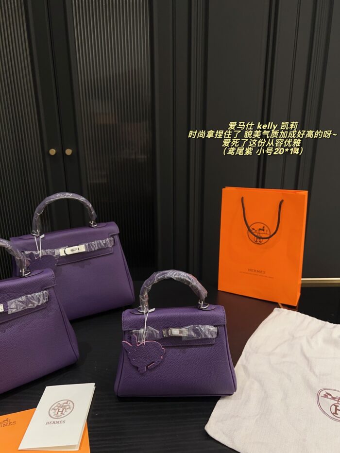 Hermès Kelly Togo Iris Purple Kelly Bag Elegant, Versatile, And Exudes Sophistication - Image 13