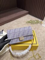 Fendi Monogram Series Woc Chain Bag Gold-Tone Chain For Crossbody Wear Exquisite Vintage Charm