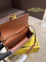 Fendi Monogram Series Woc Chain Bag Gold-Tone Chain For Crossbody Wear Exquisite Vintage Charm - Image 8