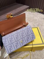 Fendi Monogram Series Woc Chain Bag Gold-Tone Chain For Crossbody Wear Exquisite Vintage Charm - Image 9