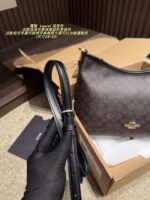 Coach Laurel Wander Bag - Vintage Print With Brown And Black Accents Classic Heritage Style Handheld, Crossbody, Or Shoulder Carry Commuter Bag Generous Capacity Zip Closure - Image 5