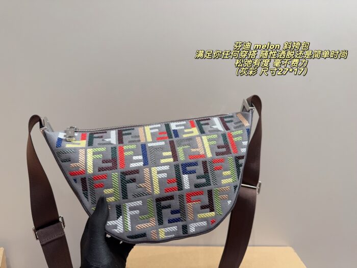 Fendi Melon Grey Crossbody Bag Effortlessly Chic With Relaxed Sophistication - Image 1
