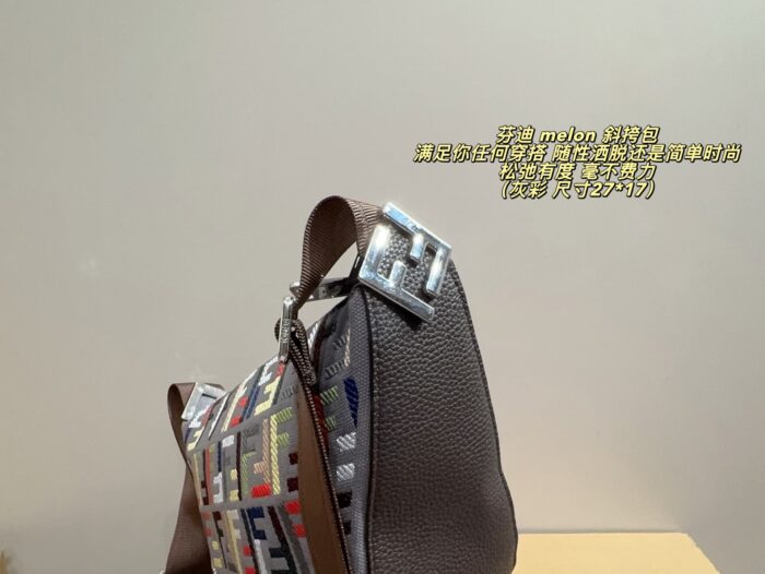 Fendi Melon Grey Crossbody Bag Effortlessly Chic With Relaxed Sophistication - Image 6