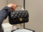 Chanel 23S Handle Mini Cf Oiled Lambskin Vintage Twist-Lock Handbag - Image 9