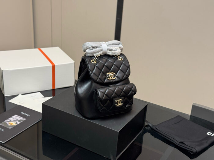 Chanel Duma Backpack Luxurious Lambskin Texture Can Be Worn As A Shoulder Bag, Backpack Or Carried By Hand - Image 1
