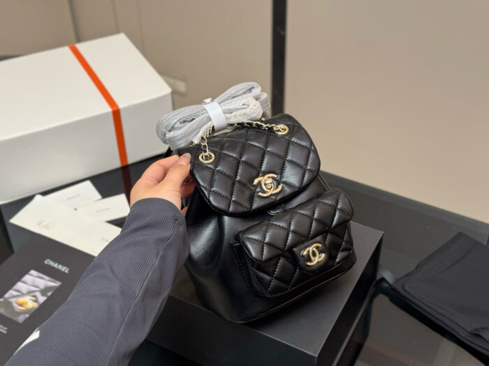 Chanel Duma Backpack Luxurious Lambskin Texture Can Be Worn As A Shoulder Bag, Backpack Or Carried By Hand - Image 2
