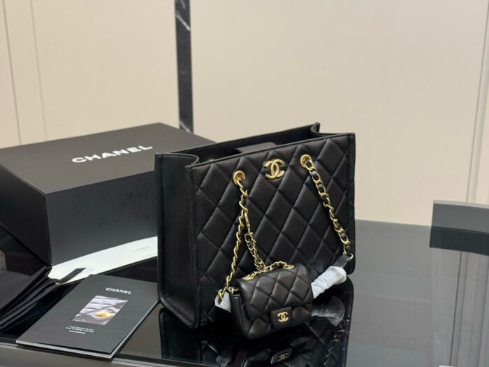 Chanel Tote Shopping Bag Buy One Get One Free Chick Yellow Quadri-Stitched Chain Strap Soft And Comfortable - Image 1