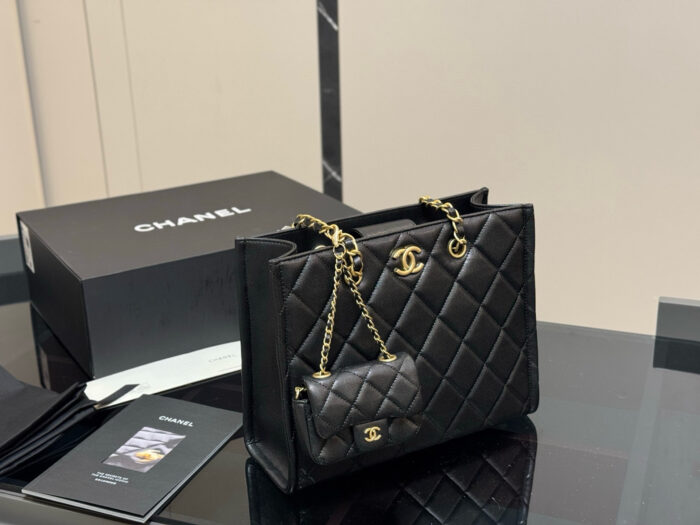 Chanel Tote Shopping Bag Buy One Get One Free Chick Yellow Quadri-Stitched Chain Strap Soft And Comfortable - Image 6
