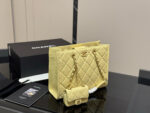 Chanel Tote Shopping Bag Buy One Get One Free Chick Yellow Quadri-Stitched Chain Strap Soft And Comfortable - Image 13