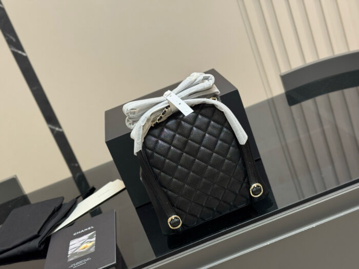 Chanel Duma Series 23P Black Gold Little Frog Backpack Can Be Worn As A Shoulder Bag Or Carried By Hand - Image 8