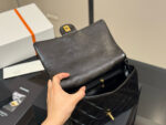 Chanel 24B Black Gold Chain Handle Bag Twisted Chain Polished Oil-Waxed Lambskin Light Gold Hardware - Image 4