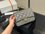 Chanel 24B Black Gold Chain Handle Bag Twisted Chain Polished Oil-Waxed Lambskin Light Gold Hardware - Image 13