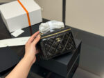 Chanel Quilted Handle Makeup Case Dual-Purpose For Touch-Ups And Styling