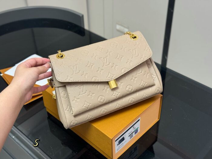 Louis Vuitton Anytime Embossed Calfskin Shoulder Bag French Elegance Commuter Tote - Image 11