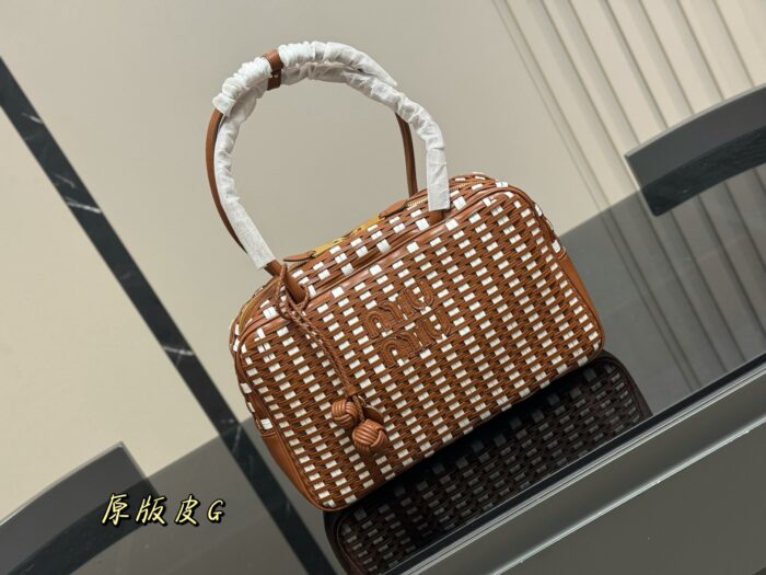 Miu Miu New Briefcase Leather Interlocking Design Exceptional Texture - Image 1