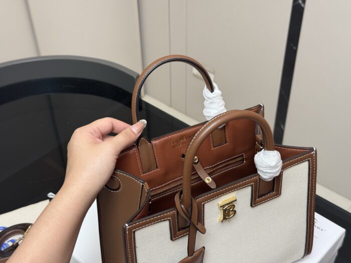 Burberry Frances Canvas And Leather Tote Bag Retro Charm - Image 4