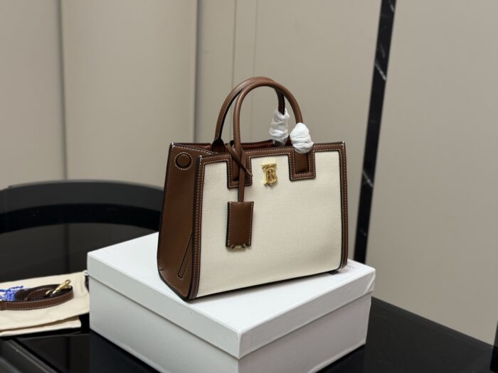 Burberry Frances Canvas And Leather Tote Bag Retro Charm - Image 5
