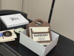 Burberry Canvas Messenger Bag Olive Green Vintage Charm