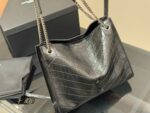 Yves Saint Laurent Niki Shopping Bag Crumpled Oil-Waxed Cowhide Tote - Image 5