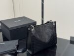 Yves Saint Laurent Niki Shopping Bag Crumpled Oil-Waxed Cowhide Tote - Image 8