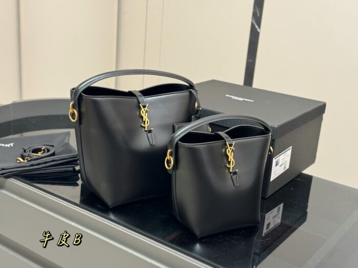 Yves Saint Laurent Le37 Calfskin Bucket Bag - Handheld, Shoulder, Multiple Carry Options - Image 1
