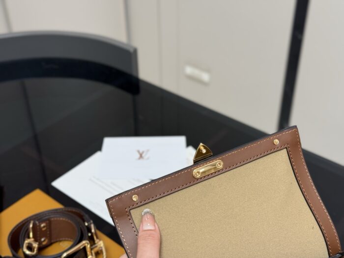 Louis Vuitton Monogram Papillon Trunk Cylindrical Flap Lock Clasp Bag With Wide Shoulder Strap And Chain, Large Capacity - Image 3