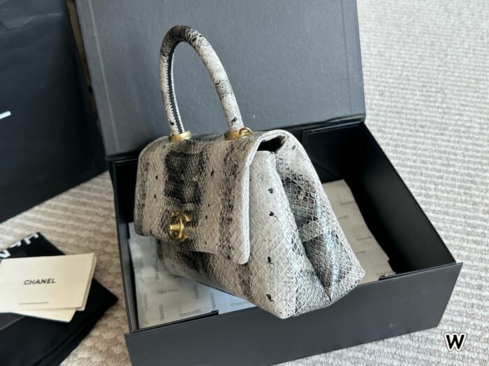 Chanel 23P Coco Handle Snake-Patterned Handbag Wear-Resistant - Image 3