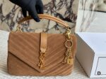 Yves Saint Laurent Messenger Bag  Original Rugged Gold-Plated Chain Monogram Logo Spacious Chain Bag