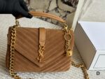 Yves Saint Laurent Messenger Bag  Original Rugged Gold-Plated Chain Monogram Logo Spacious Chain Bag - Image 6