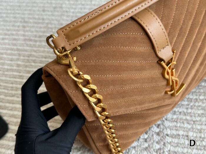 Yves Saint Laurent Messenger Bag  Original Rugged Gold-Plated Chain Monogram Logo Spacious Chain Bag - Image 7