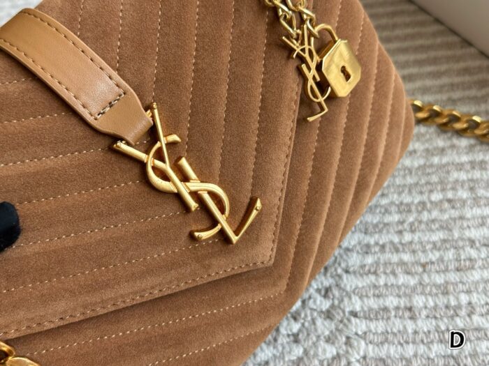 Yves Saint Laurent Messenger Bag  Original Rugged Gold-Plated Chain Monogram Logo Spacious Chain Bag - Image 8