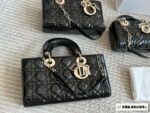 Dior D-Joy Patent Leather Diamond Quilted Handbag - Multiple Carry Options - New Arrival - Image 2