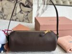 Miu Miu Distressed Nappa Leather Mini Cylinder Pencil Case Bag With Charm - Image 5