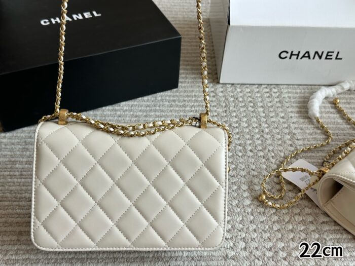 Chanel 2022 New Double Mini Gold Ball Woc Adjustable Vintage Bag - Image 8