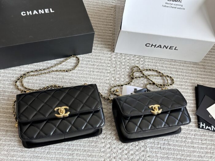Chanel 2022 New Double Small Gold Ball Adjustable Woc Vintage Bag - Image 1