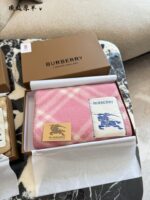 Burberry Soft Pink Wool Scarf (Narrow Version Approx. Two-Thirds The Width Of Standard Style) - Image 2
