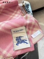 Burberry Soft Pink Wool Scarf (Narrow Version Approx. Two-Thirds The Width Of Standard Style) - Image 7