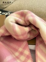 Burberry Soft Pink Wool Scarf (Narrow Version Approx. Two-Thirds The Width Of Standard Style) - Image 9
