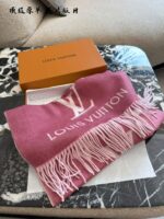 Louis Vuitton Chip Edition Cashmere Scarf - Withered Rose Gradient Reversible Versatility - Image 9