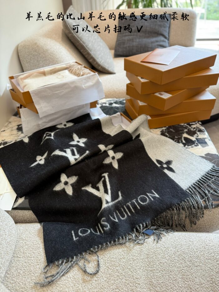 Louis Vuitton Scarf Collection 100% Cashmere Versatile Warmth - Image 2